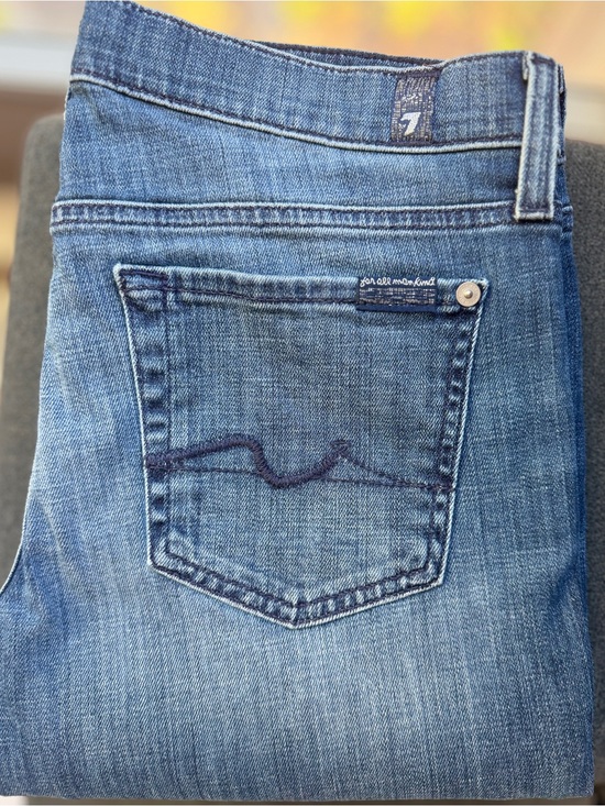 7 For All Mankind Denim - 7 For All Mankind Vintage Bootcut Jeans Size 29 Squiggle Pocket Y2K